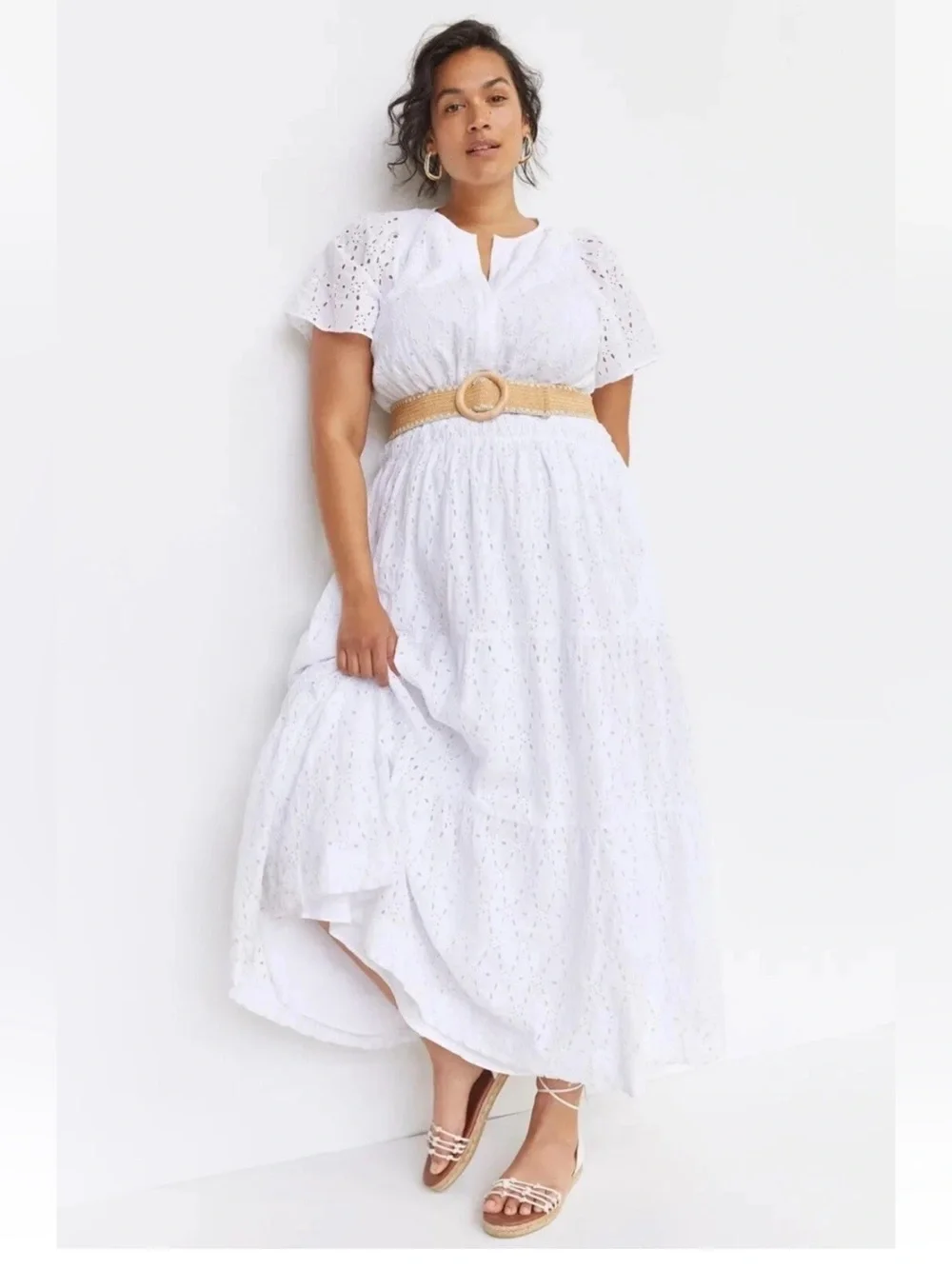 NWT Anthropologie size M The Somerset maxi dress eyelet edition in white